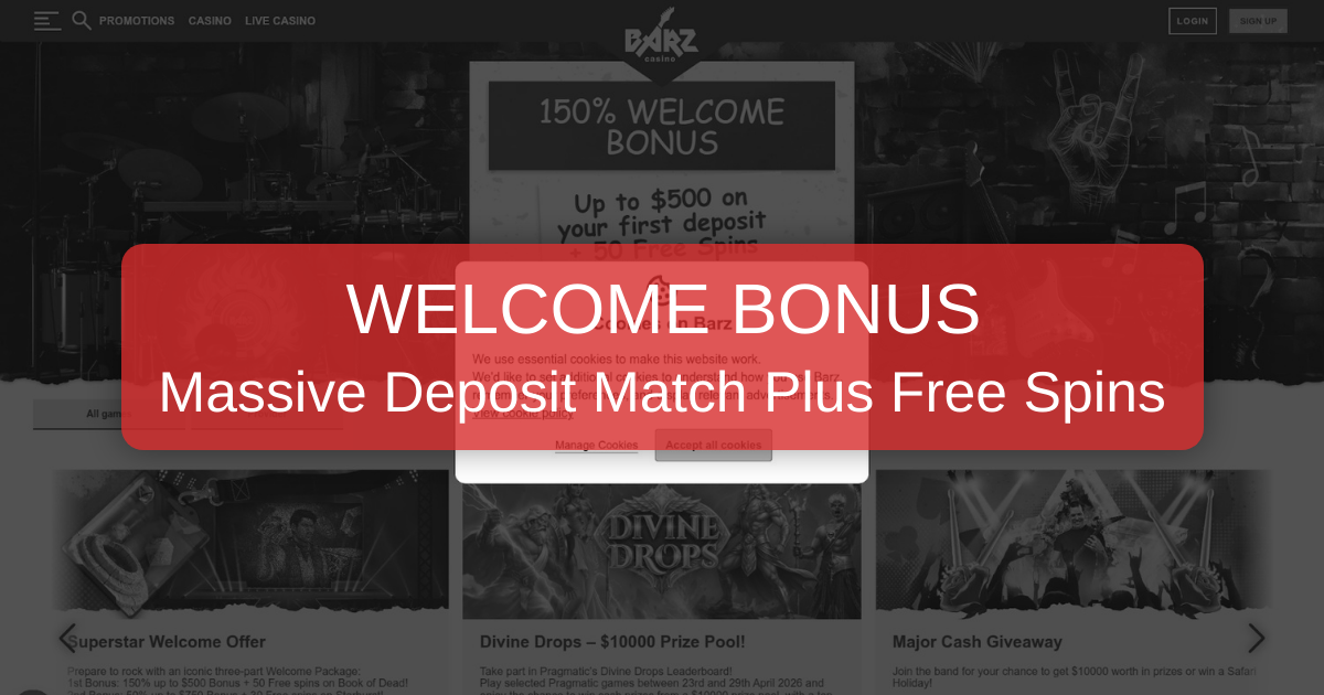 Barz Casino UK - Play Online Now | Top Bonuses